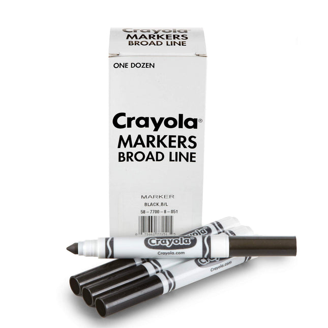Crayola Broad Line Markers - Black (12ct), Markers