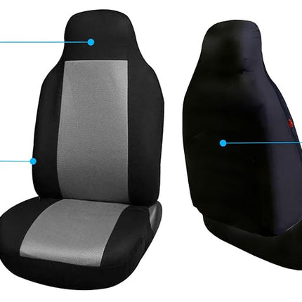 FH Group FB102GRAY114 3D Air Mesh Auto Seat Cover (Full Set), Gray