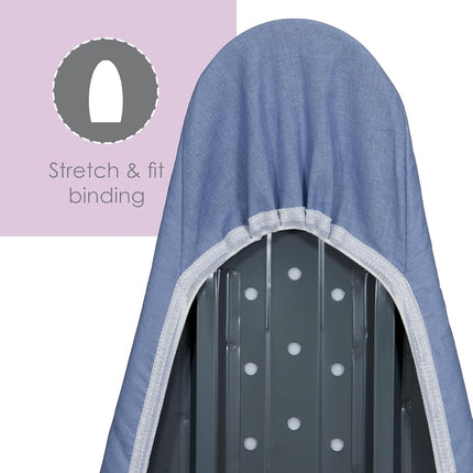 Ironing Board Cover and Pad (Forever Blue), 100% Cotton with Polyester Fiber Padding by Seymour Home Products; Fits Full Size Board | Stain and Scorch Resistant; Laundry Accessories