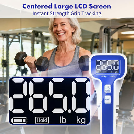 Handexer Grip Strength Tester 265lb/120kg, Digital Hand Dynamometer FDA Registered with Backlit LCD for Grip Strength Testing and Training