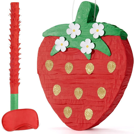 Wernnsai Red Strawberry Piñata For Kids - Strawber