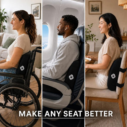 Samsonite SA5243 - Ergonomic Lumbar Support Pillow - Helps Relieve Lower Back Pain - 100% Pure Memory Foam - Improves Posture - Fits Most Seats - Breathable Mesh - Washable Cover - Adjustable Strap