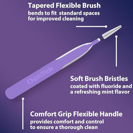 Dentek Slim Brush 32 Count Deep Clean Tight Teeth (6 Pack)