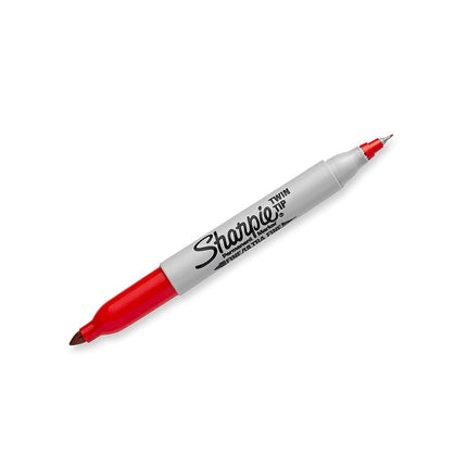 Sharpie 32002 Twin Tip Fine Point and Ultra Fine Point Permanent Marker, Red, 12-Pack