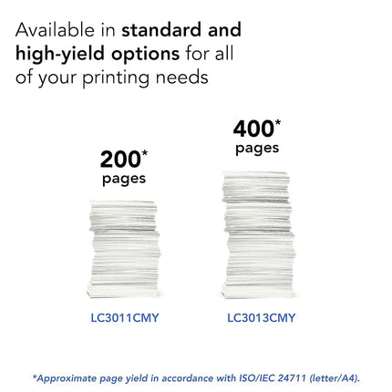 Brother Printer LC3011Y Single Pack Standard Cartridge Yield Up to 200 Pages LC3011 Ink Yellow