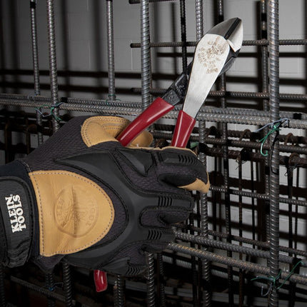 Diagonal Cutters, Ironworker Pliers, 9-Inch High Leverage Rebar Cutter and Rebar Bender KLEIN TOOLS D248-9ST, Red
