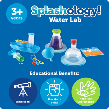 Learning Resources Splashology Laboratorio de agua, 3 años en adelante, juguete de baño STEM y kit de ciencia de juego de agua con 7 experimentos para niños