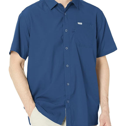 Columbia Men's Slack Tide Camp Shirt, Short Sleeve Shirt, Carbon, X-Small