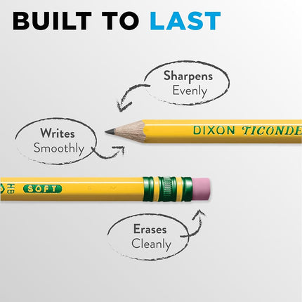 Ticonderoga Dixon Wood-Cased #2 Pencils, 48-Count, Yellow (13922)