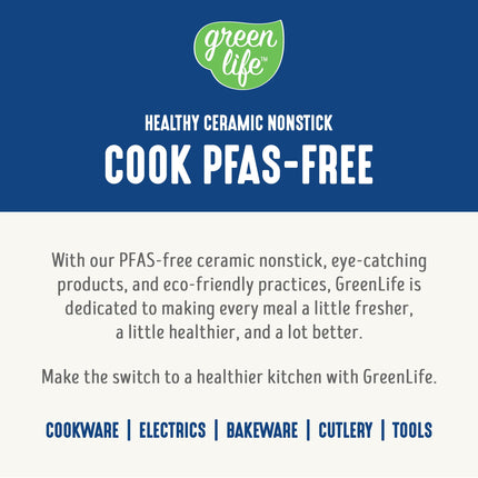 GreenLife 6QT Slow Cooker, Non-Toxic PFAS-Free Ceramic Nonstick Removable Interior Bowl, Programmable, Family Friendly, Keep Warm, Stovetop & Oven Safe, Dishwasher Safe Parts, Timer, Glass Lid, Blue
