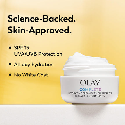Face Moisturizer by Olay Complete All Day UV Moisture Cream, SPF 15, Normal Skin, 2 Ounce (Pack of 3)