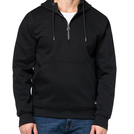 Dickies Mens Quarter Zip Hoodie, Black, Small