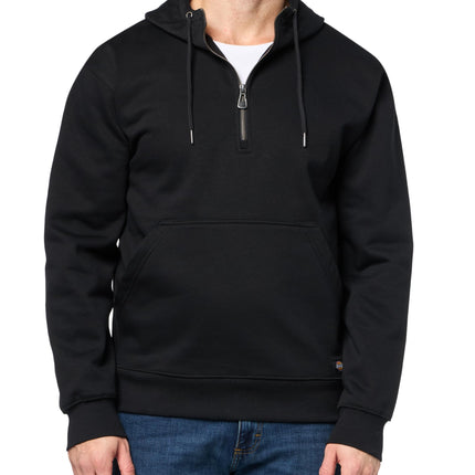 Dickies Mens Quarter Zip Hoodie, Black, Large