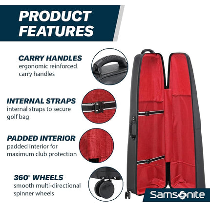 Samsonite Tour Classic Golf Hard Case Travel Bag, Midnight Black