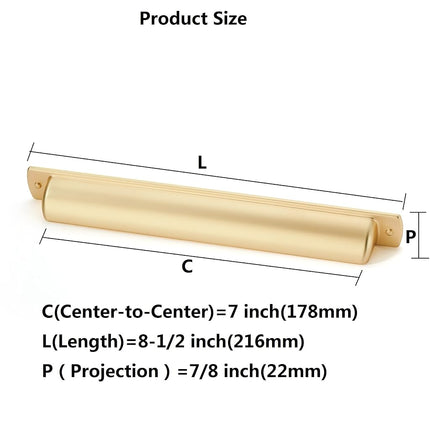 khtumeware 6 Pack 7" Drawer Pulls Brushed Gold Cabinet Cup Pulls Kitchen Hardware Cabinet Handles Drawer Handles Knobs 7 inch Hole Center