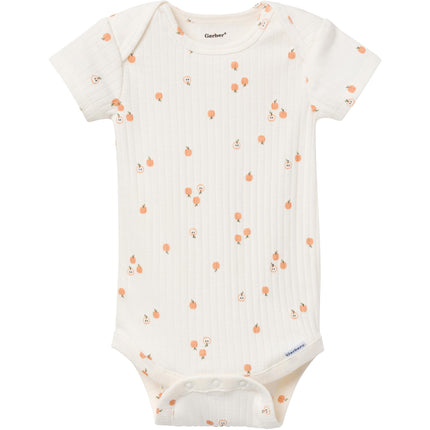 Gerber Unisex Baby Multi-pack Onesies Bodysuits (Short and Long Sleeve), Tan Little Apples, 0-3 Months