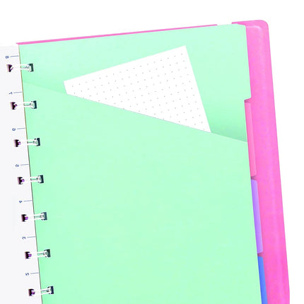 Filofax Refillable Notebook, A5 Size, Classic Pastels Collection, Dotted Paper, 8.25" x 5.75", Rose (B115080U)