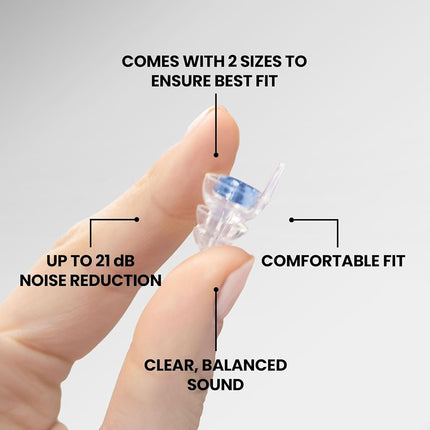 Eargasm Smaller Ears Earplugs for Concerts Musicians Motorcycles Noise Sensitivity Disorders and More! Two Different Sizes Included to Accommodate Smaller Ear Shapes!