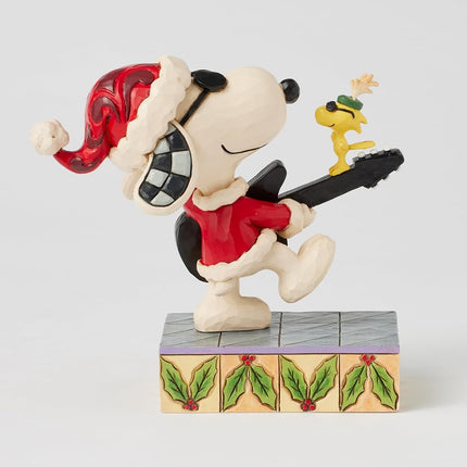Enesco Peanuts by Jim Shore Snoopy and Woodstock Rocking Out Figurine, 5 Inch, Multicolor