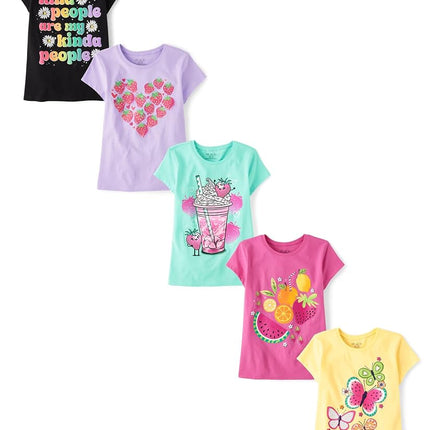 The Children's Place Boys' Gamer Short Sleeve Graphic T-Shirts,multipacks, Yummy Foods, X-Large