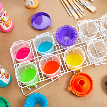Colorations Air-Tight No-Mess Paint Cups for Kids Classroom and At Home Supplies for Young Artists (10 Pack)