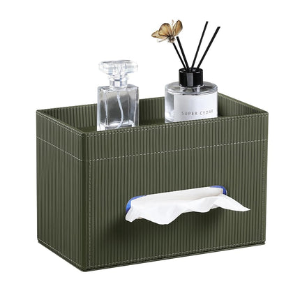 Cretkhp Rectangular Tissue Box Cover with Storage 