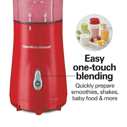Hamilton Beach Shakes and Smoothies with BPA-Free Personal Blender, 14 oz, Red