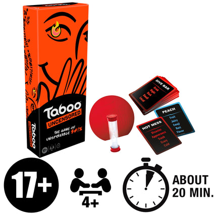 Hasbro Taboo Uncensored Board Game for Adults Only | Ages 17+ | 4+ Players | 20 Mins. Avg. | Hilarious NSFW Party Games for Adults