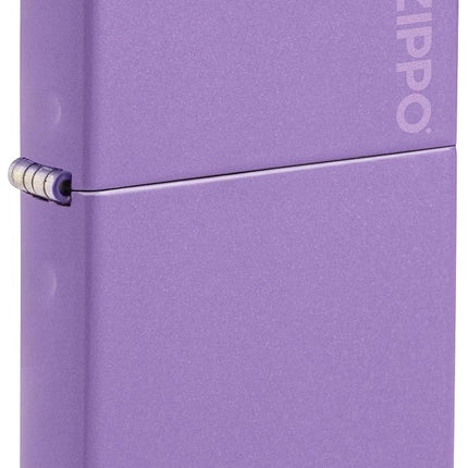 Zippo Petrol Lighter Smoky Lavender with Zippo Log