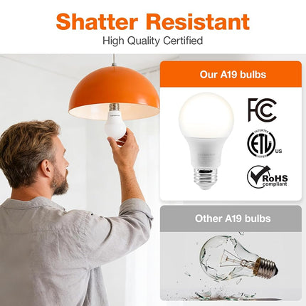 Sylvania ECO LED A19 Light Bulb, 60W Equivalent Efficient 9W, 7 Year, 750 Lumens, Medium Base, Frosted, 2700K, Soft White - 24 Count (Pack of 1)(40986)