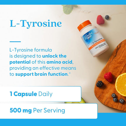 Doctor's Best L-Tyrosine, Non-GMO, Gluten Free, 120 Veggie Caps
