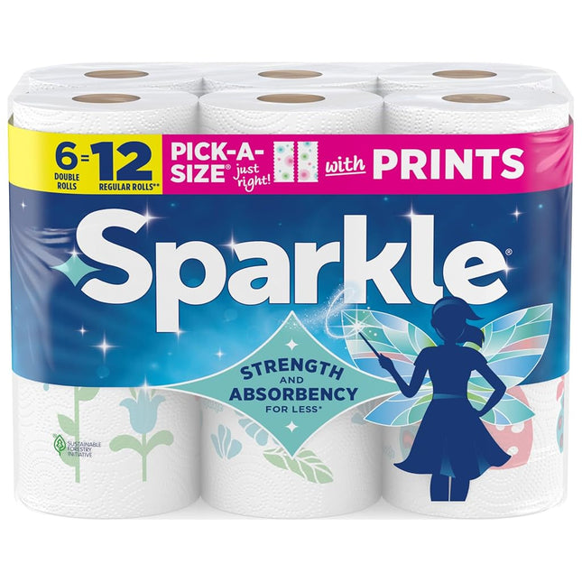 Sparkle Pick-A-Size Paper Towels, Spirited Prints,