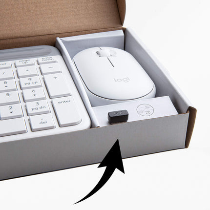 Combo de teclado y ratón inalámbricos delgados Logitech MK470 - Diseño compacto y moderno, ultra silencioso, receptor USB de 2,4 GHz, conectividad Plug and Play, compatible con Windows - Blanco roto