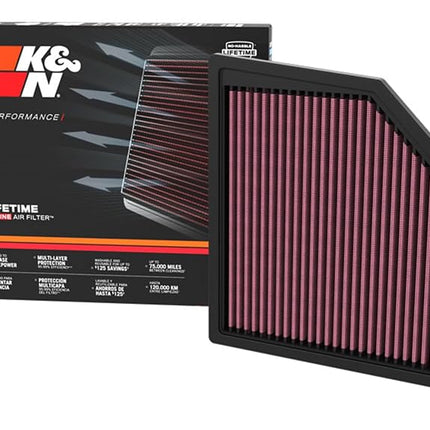 K&N Replacement Air Filter compatible with BMW X1 (U11) & BMW Active Tourer (U06) (33-3180)