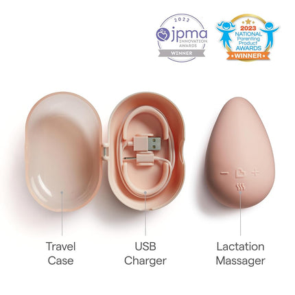Munchkin� Milkmakers� Warm Touch Breastfeeding Lactation Massager with Heat and Vibration, Award Winning, Dusty Rose