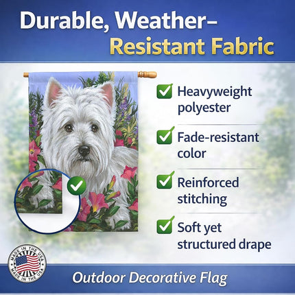 Caroline's Treasures PPP3221CHF Westie Petunia Flag Canvas House Size, House Size, Multicolor