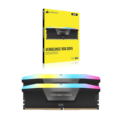 CORSAIR VENGEANCE RGB DDR5 32GB (2x16GB) DDR5 Up to 6000MHz CL30 AMD EXPO Intel XMP iCUE Compatible Computer Memory – Grey (CMH32GX5M2B6000Z30K)