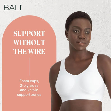 Bali Women's Comfort Revolution Shaping Wirefree Bras, White, S UK