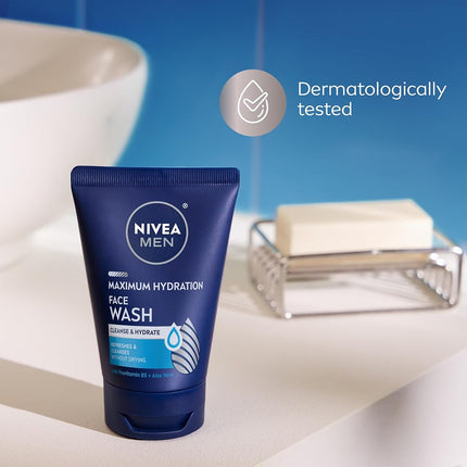 Nivea for Men Face Wash Cleans and Moisturizing with Menthol and Vitamin E, 5 Ounce Tube