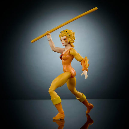 Masters of the Universe Origins & Thundercats Action Figure, Cheetara Toy, 1980s Crossover, 5.5-inch Posable with Removable Armor, Staff & Mini Comic