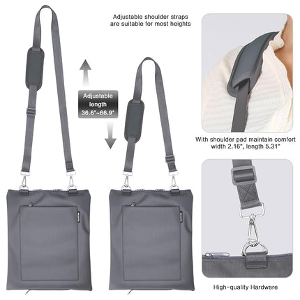 Hoomtree Urinary Drainage Bag Holder，Privacy Cover for Foley, Catheter or Urine Bags，Zipper Design，840D Oxford Waterproof & Leakproof for Urologists Users up to 2000ml -Gray