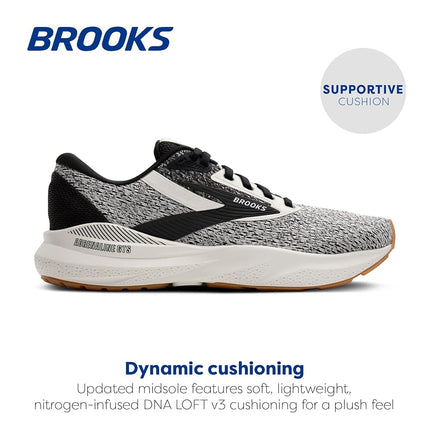 Brooks Women’s Adrenaline GTS 24 Supportive Running Shoe, Coconut/Black/Biscuit, 4 UK