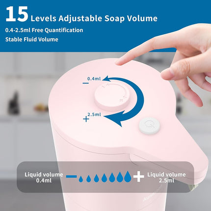 Automatic Soap Dispenser Touchless,Simple Physical Adjustment Hand Soap Dispenser,Low Battery Consumption Dish Soap Dispenser Kitchen Bathroom,Hands Free Auto Soap Dispenser