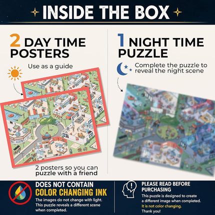 da Vinci's Room Time Warp Puzzle Mystery Jigsaw Puzzle 1000 Pieces for Adults Day Night Series - A Challenging, Difficult, Picture Changing Puzzle to Solve 26.625 x 19.25 in (Purrfect Party)