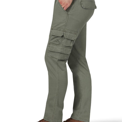 Wrangler Authentics Men's Regular Tapered Cargo Pant, Dusty Olive, 29W x 30L