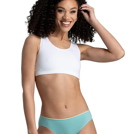 Fruit of The Loom Women's Breathable Underwear Multipack (Assorted) Style, Micromesh-Bikini (6 Pack), Large