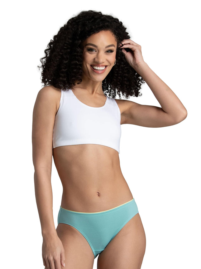 Lot de culottes bikini en micro-maille respirante Fruit of the Loom pour femme (couleurs assorties) (lot de 6), taille M
