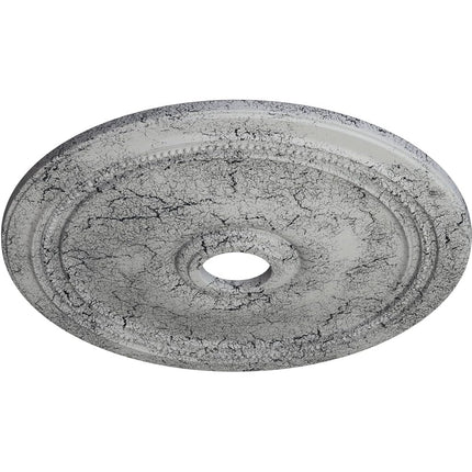 Ekena Millwork CM24DIUWC Diane Ceiling Medallion, 24" OD x 3 5/8" ID x 1 1/4" P, Ultra Pure White Crackle