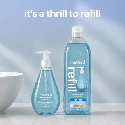 Method Gel Hand Soap Refill, Sea Minerals, 34 oz, 4 pack, Packaging May Vary