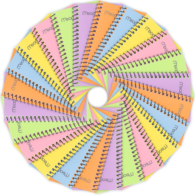 Carnet de notes Mead petit format, lot de 24 carnets de poche 3x5" lignés, petit bloc-notes à spirale de 60 feuilles, mini-carnets aux couleurs pastel en lot en vrac